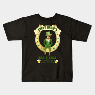 Lucky's Brew Bar and Grill Kids T-Shirt